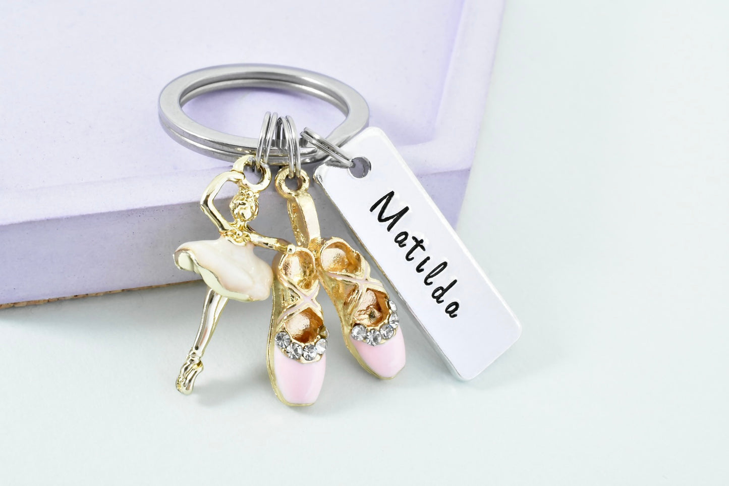 Personalised Ballet Keyring • Ballerina Key Ring • Dancing Keychain • Dancer Gift • Ballet Shoe • Prima Ballerina