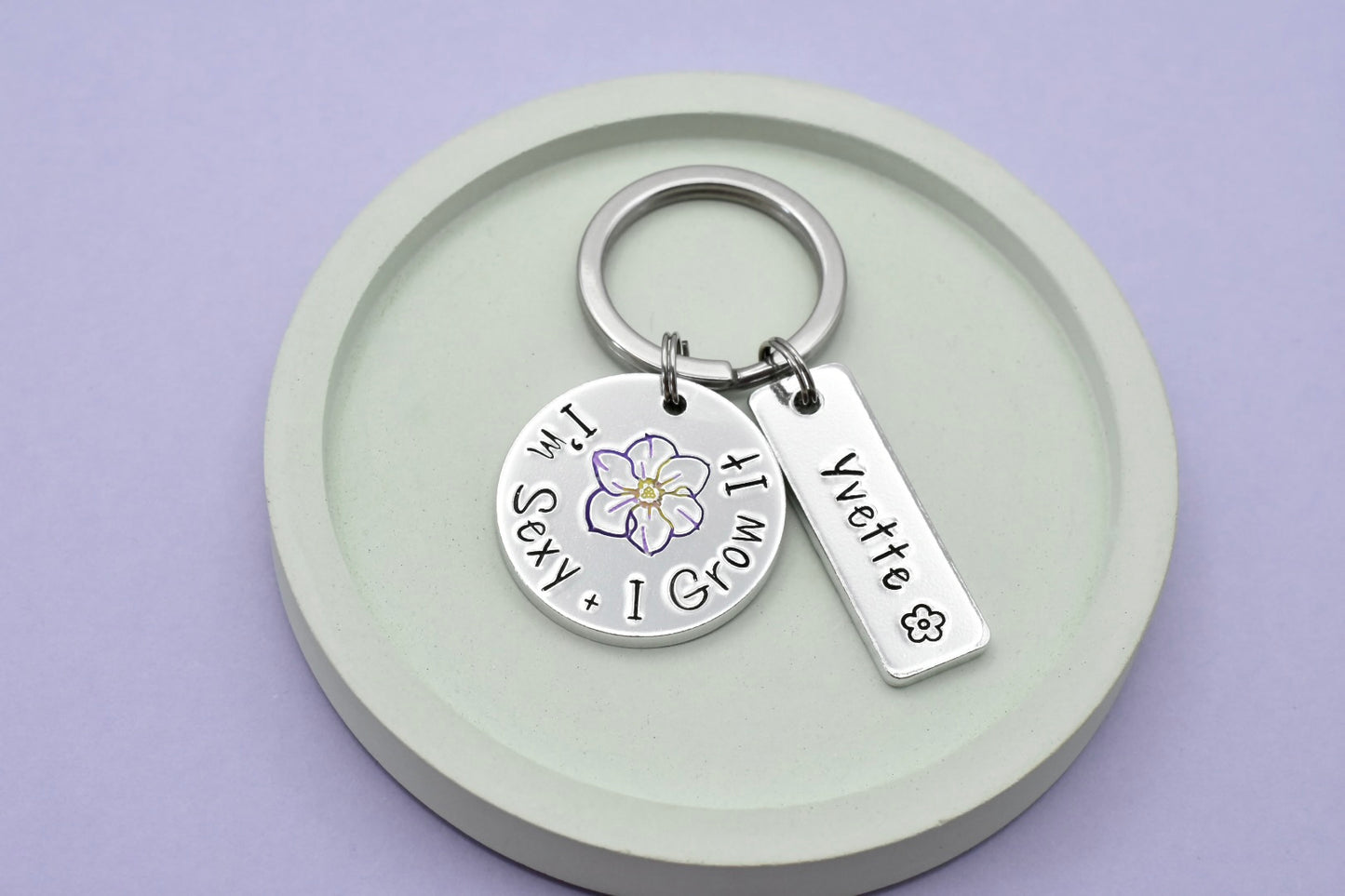 I'm Sexy + I Grow It • Personalised Keyring • Plant Enthusiast Gift • Horticulturist Key Chain • Funny Gift • Plant Lover • Gardening Fan