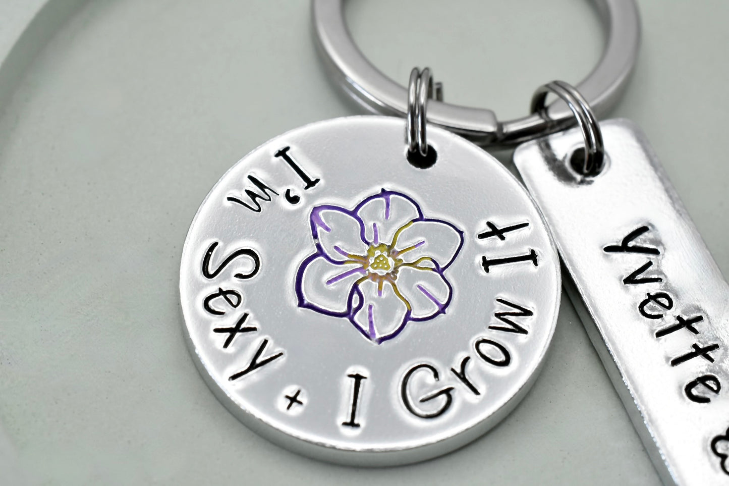 I'm Sexy + I Grow It • Personalised Keyring • Plant Enthusiast Gift • Horticulturist Key Chain • Funny Gift • Plant Lover • Gardening Fan
