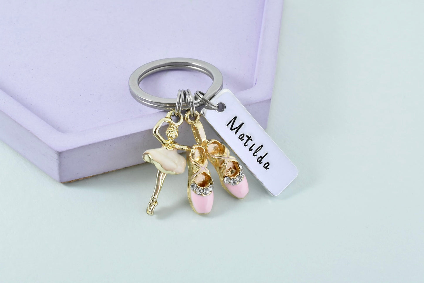Personalised Ballet Keyring • Ballerina Key Ring • Dancing Keychain • Dancer Gift • Ballet Shoe • Prima Ballerina