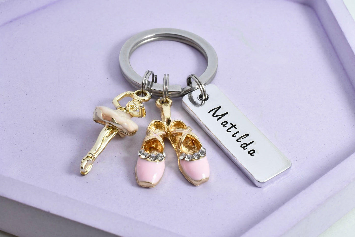 Personalised Ballet Keyring • Ballerina Key Ring • Dancing Keychain • Dancer Gift • Ballet Shoe • Prima Ballerina