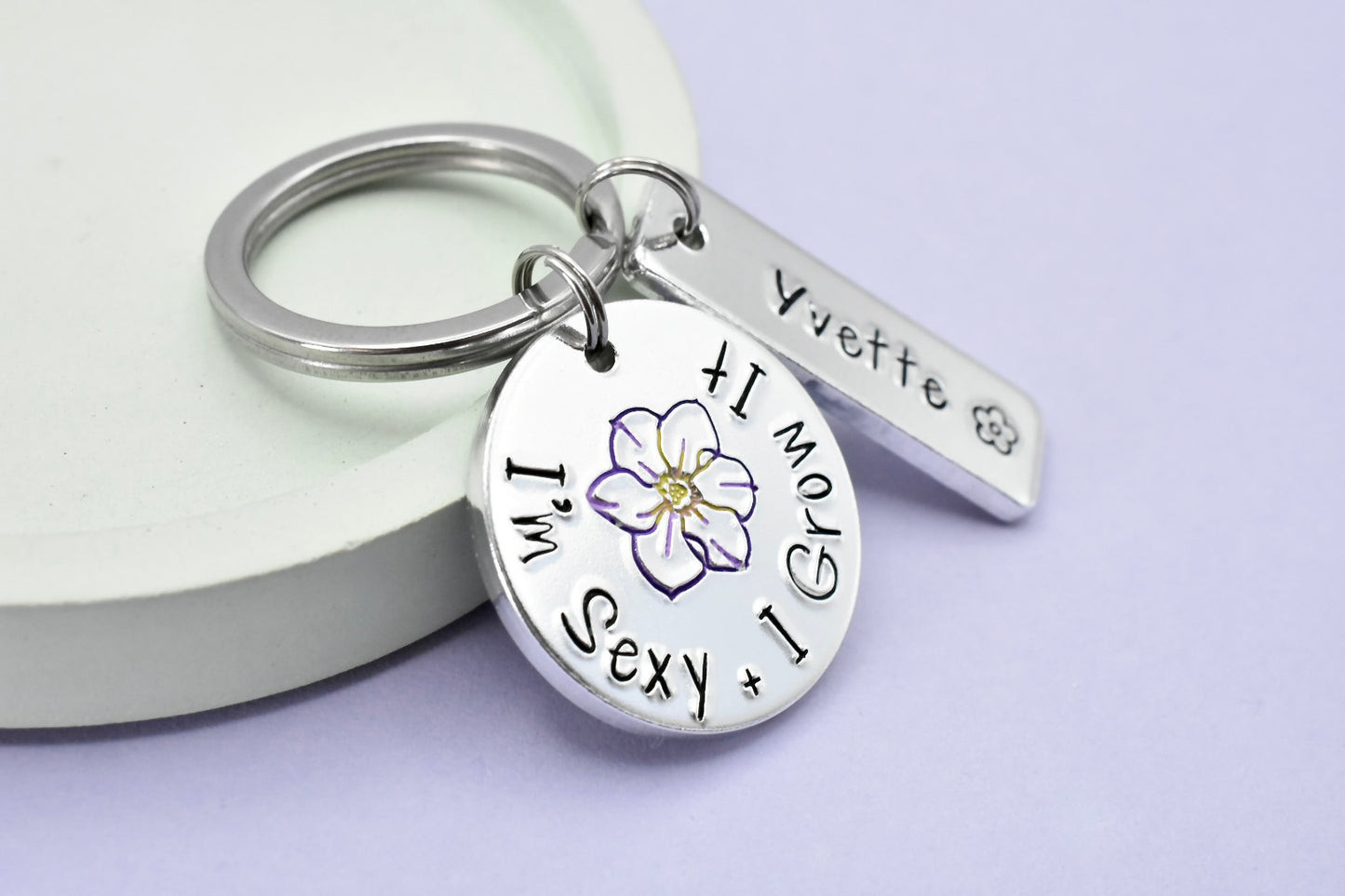 I'm Sexy + I Grow It • Personalised Keyring • Plant Enthusiast Gift • Horticulturist Key Chain • Funny Gift • Plant Lover • Gardening Fan
