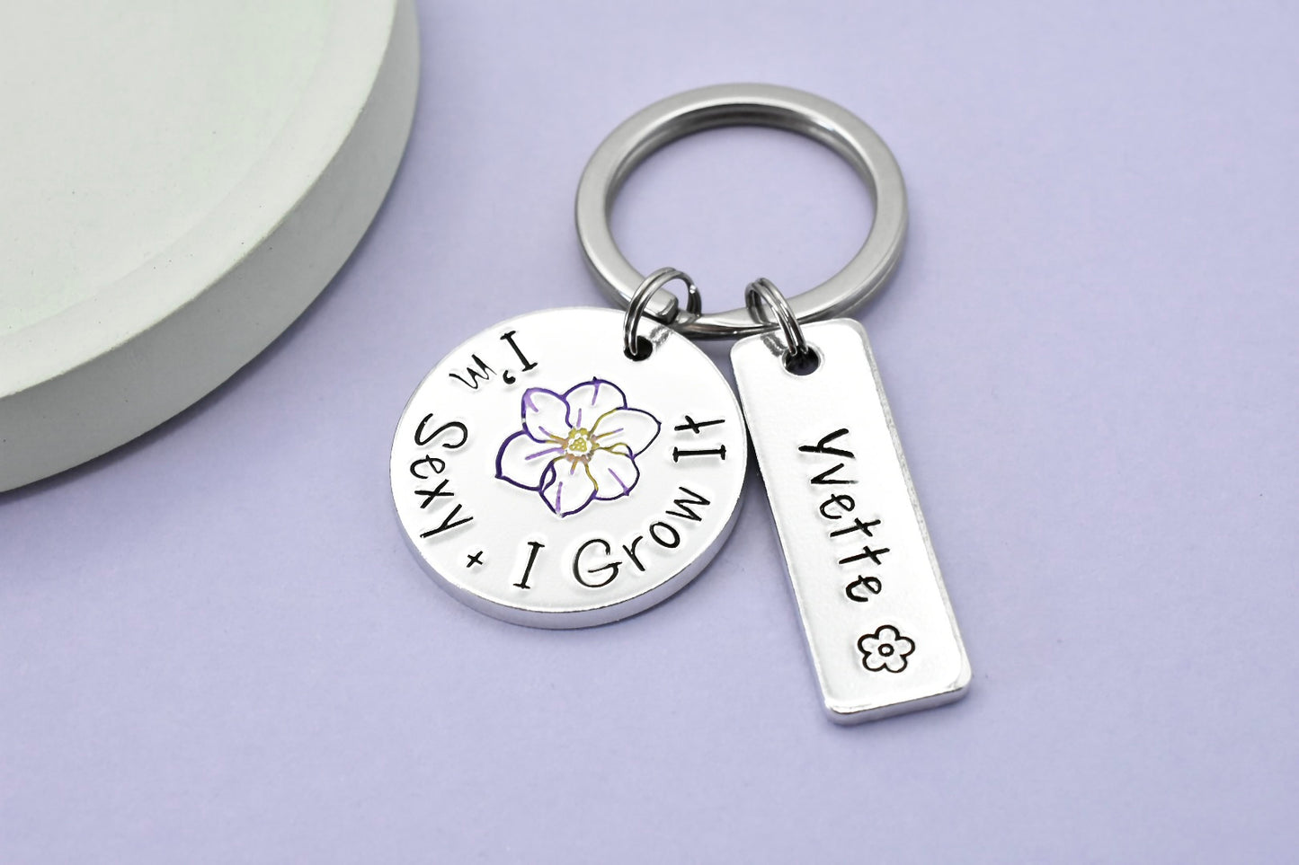 I'm Sexy + I Grow It • Personalised Keyring • Plant Enthusiast Gift • Horticulturist Key Chain • Funny Gift • Plant Lover • Gardening Fan