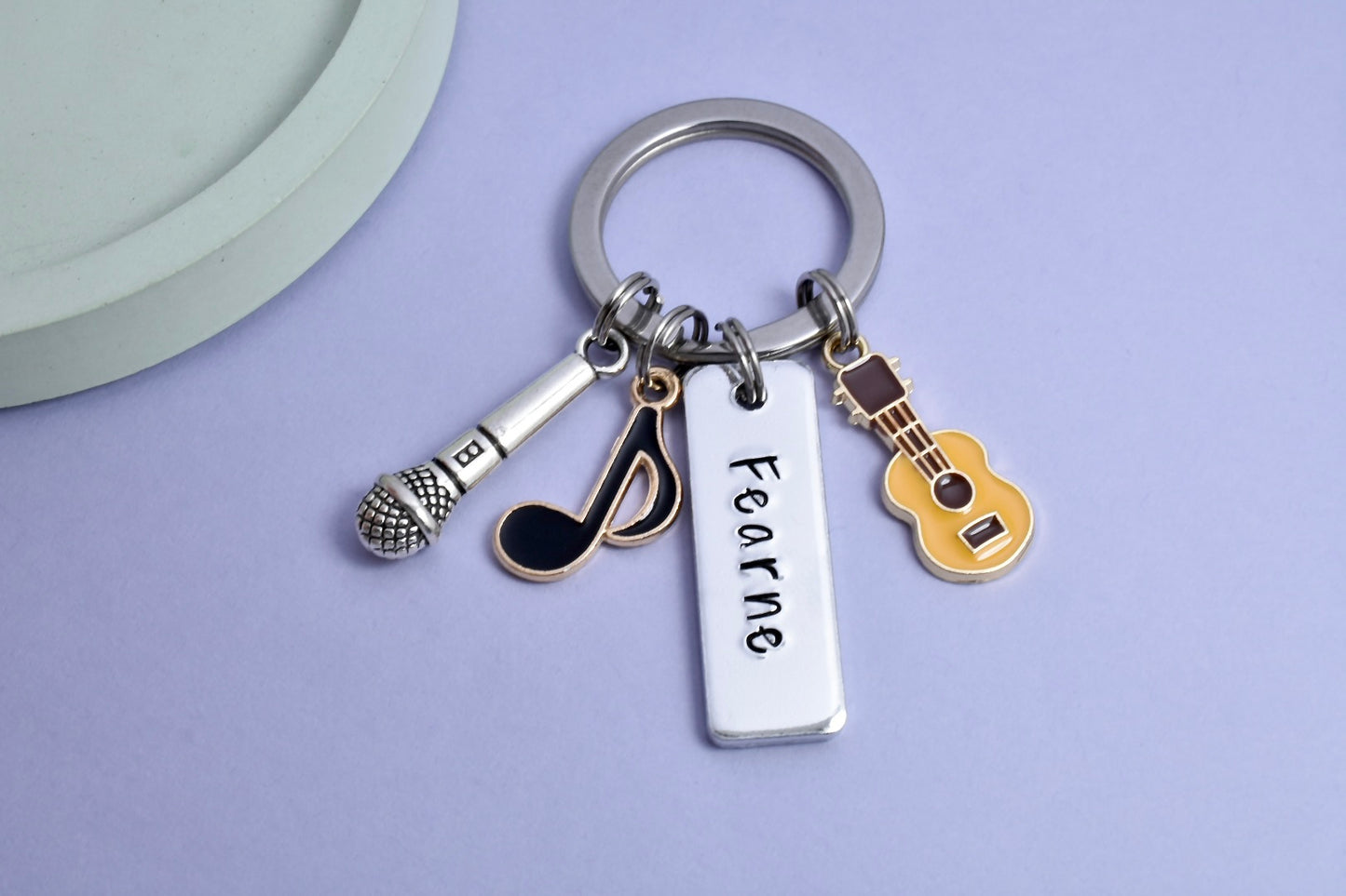 Personalised Musician Keyring • Music Key Ring • Singer Keychain • Guitar Gift • Performer Gift • Music Lover Present