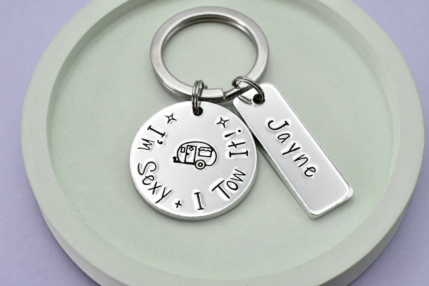 I'm Sexy + I Tow It • Personalised Keyring • Caravan Owner Gift • Towing Van Keychain • Funny Gift • Caravan Club
