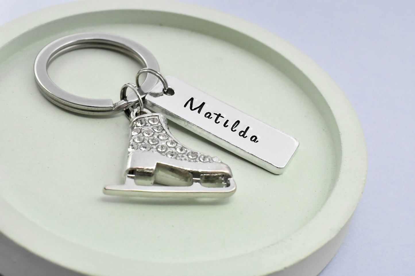 Personalised Ice Skating Keyring • Skater Key Ring • Ice Skating Keychain • Gift For Someone that Loves To Ice Skate • Figure Skater Gift