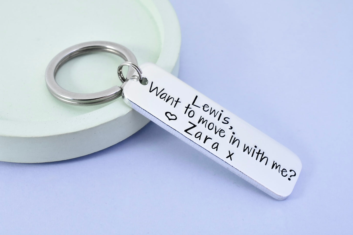 Move In Personalised Keyring • Gift For Boyfriend • Gift For Girlfriend • Want To Move In With Me? Keychain • Move In Invite