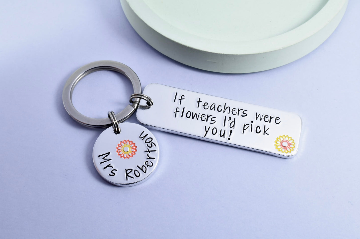 If Teachers Were Flowers I Would Pick You! Personalised Keyring • Best Teacher Gift • If TAs Were Flowers • Custom Childminder Key Chain