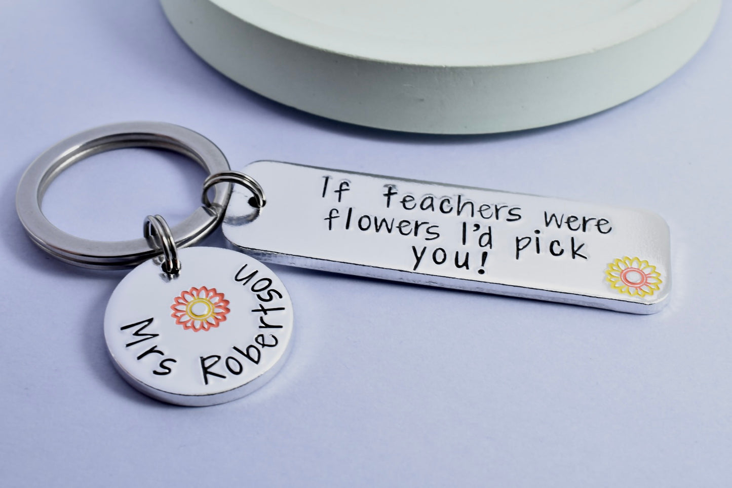 If Teachers Were Flowers I Would Pick You! Personalised Keyring • Best Teacher Gift • If TAs Were Flowers • Custom Childminder Key Chain