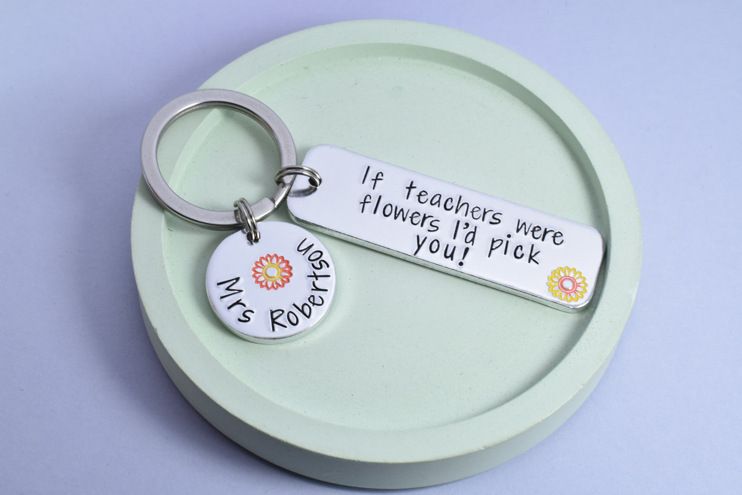 If Teachers Were Flowers I Would Pick You! Personalised Keyring • Best Teacher Gift • If TAs Were Flowers • Custom Childminder Key Chain