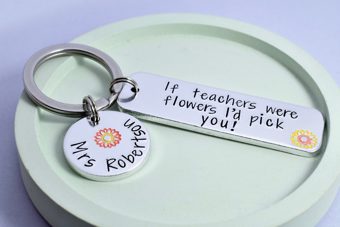If Teachers Were Flowers I Would Pick You! Personalised Keyring • Best Teacher Gift • If TAs Were Flowers • Custom Childminder Key Chain