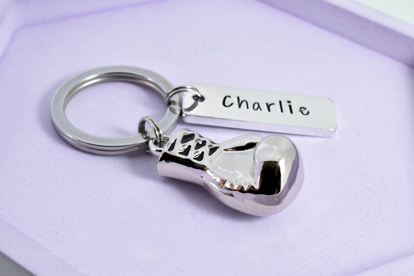 Personalised Boxing Keyring • Boxer Key Ring • Boxing Fitness Keychain • Fighter Gift • Boxing Glove • Heavyweight • Featherweight Boxer