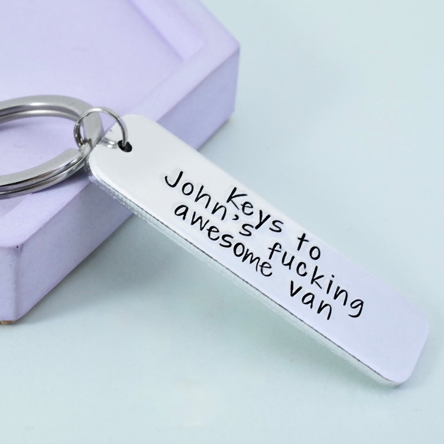 Gift For Driver • Personalised Keyring With 'Keys to *name's fucking awesome van/motorbike/car/tractor etc' • Van Keys • Car Key Ring