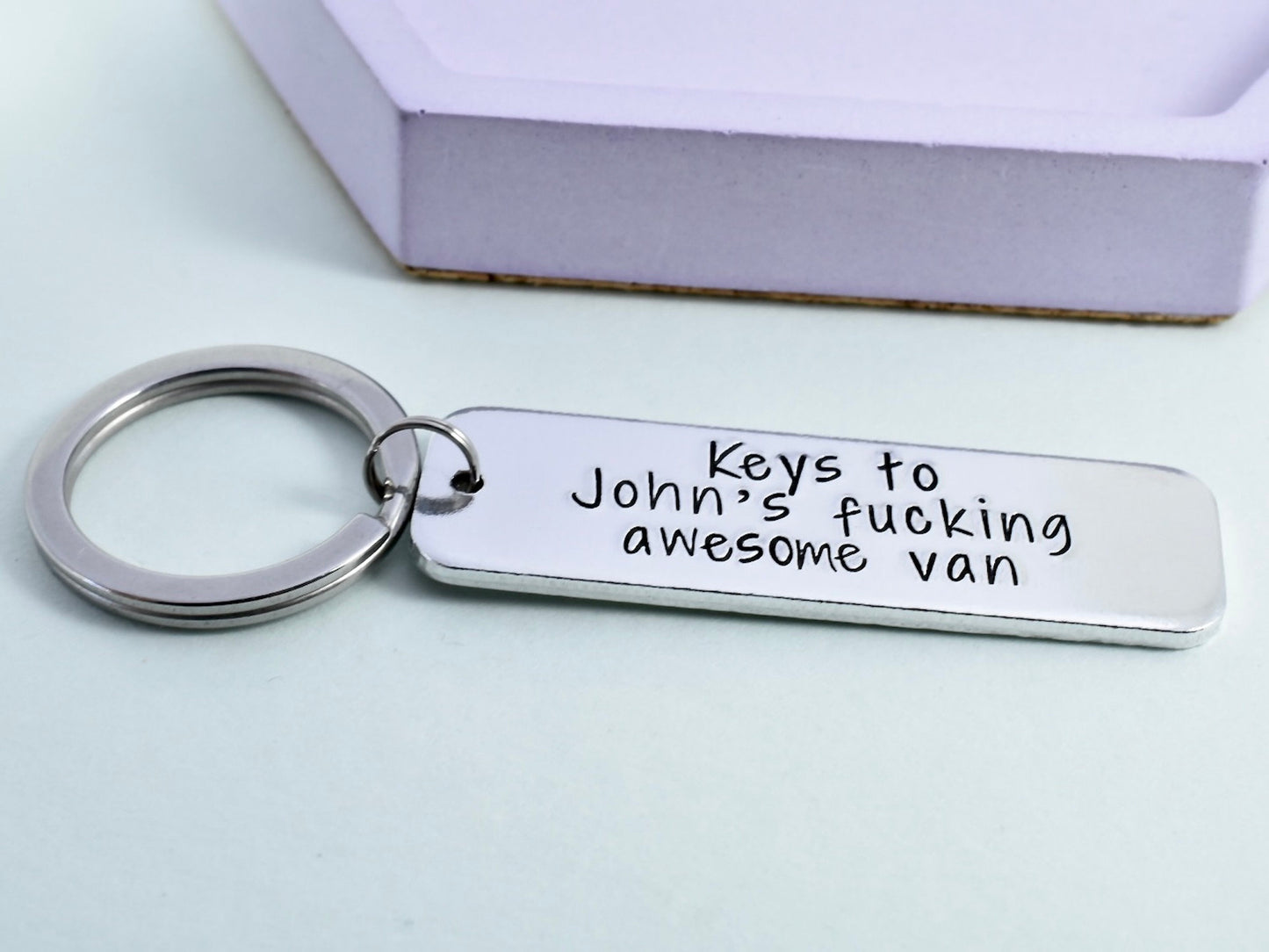 Gift For Driver • Personalised Keyring With 'Keys to *name's fucking awesome van/motorbike/car/tractor etc' • Van Keys • Car Key Ring