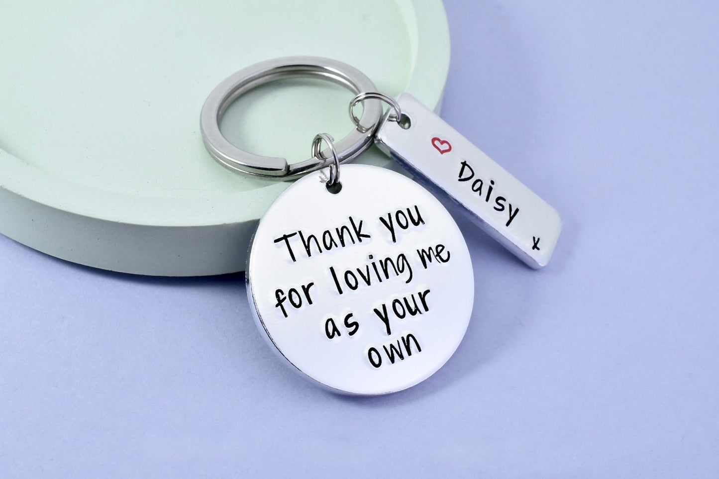 Thank You For Loving Me As Your Own Keyring • Gift For Step Parent • Present For Adoptive Parent • Foster Parent • Step-Dad • Step Mum