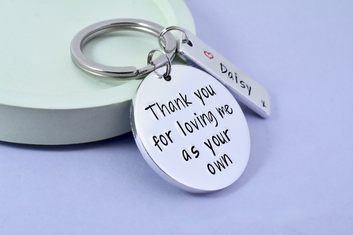 Thank You For Loving Me As Your Own Keyring • Gift For Step Parent • Present For Adoptive Parent • Foster Parent • Step-Dad • Step Mum