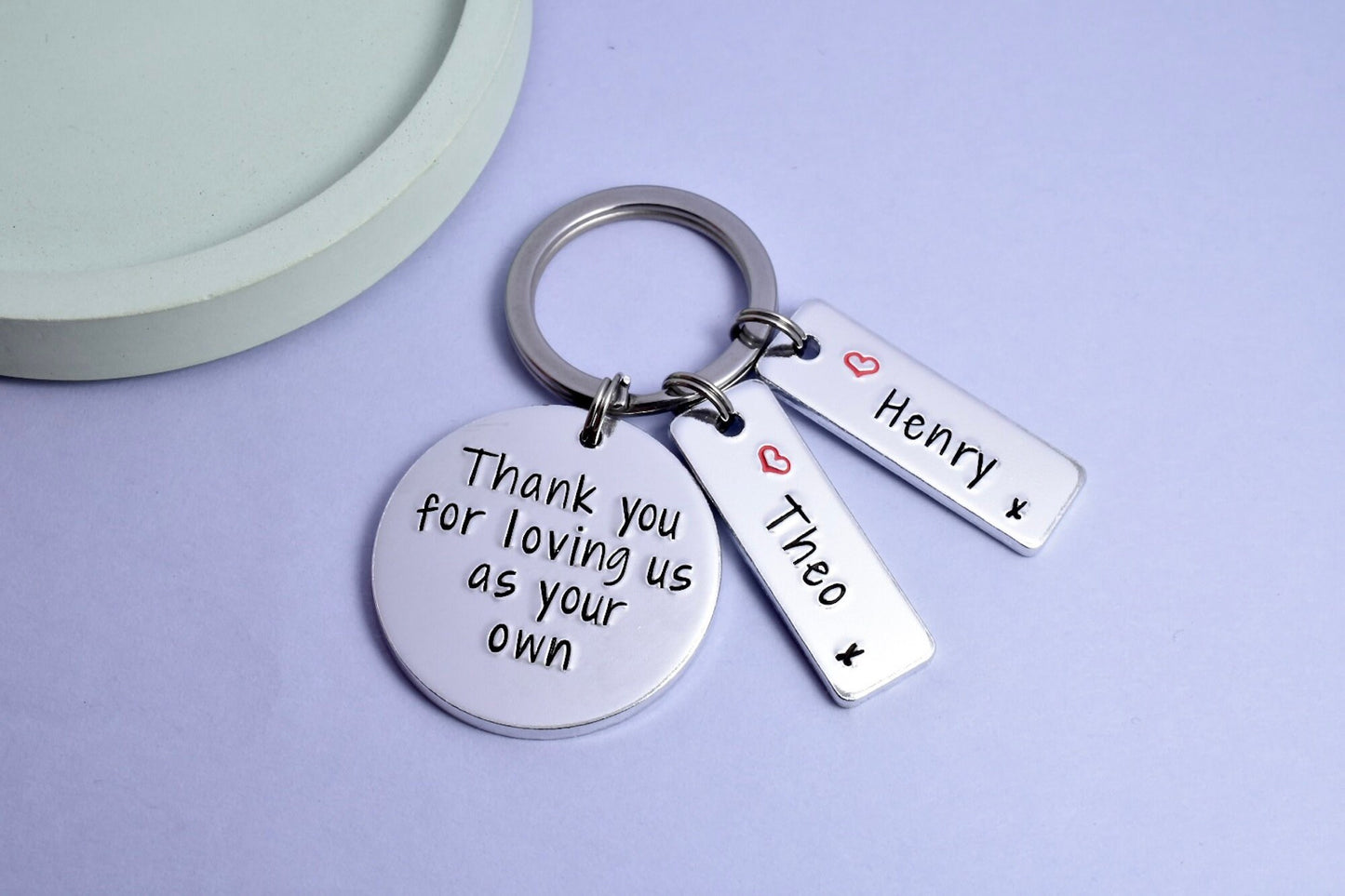 Thank You For Loving Me As Your Own Keyring • Gift For Step Parent • Present For Adoptive Parent • Foster Parent • Step-Dad • Step Mum