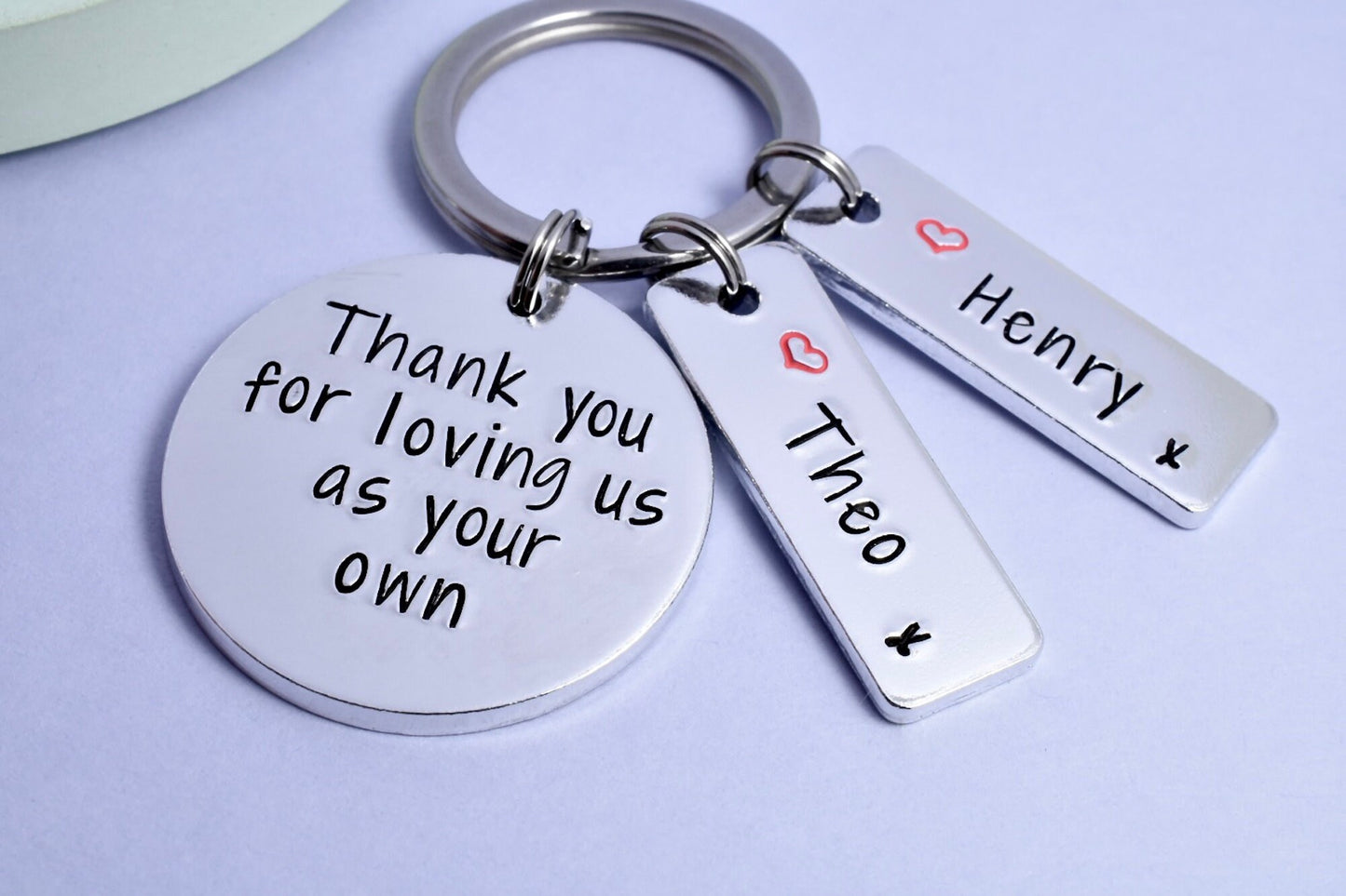 Thank You For Loving Me As Your Own Keyring • Gift For Step Parent • Present For Adoptive Parent • Foster Parent • Step-Dad • Step Mum