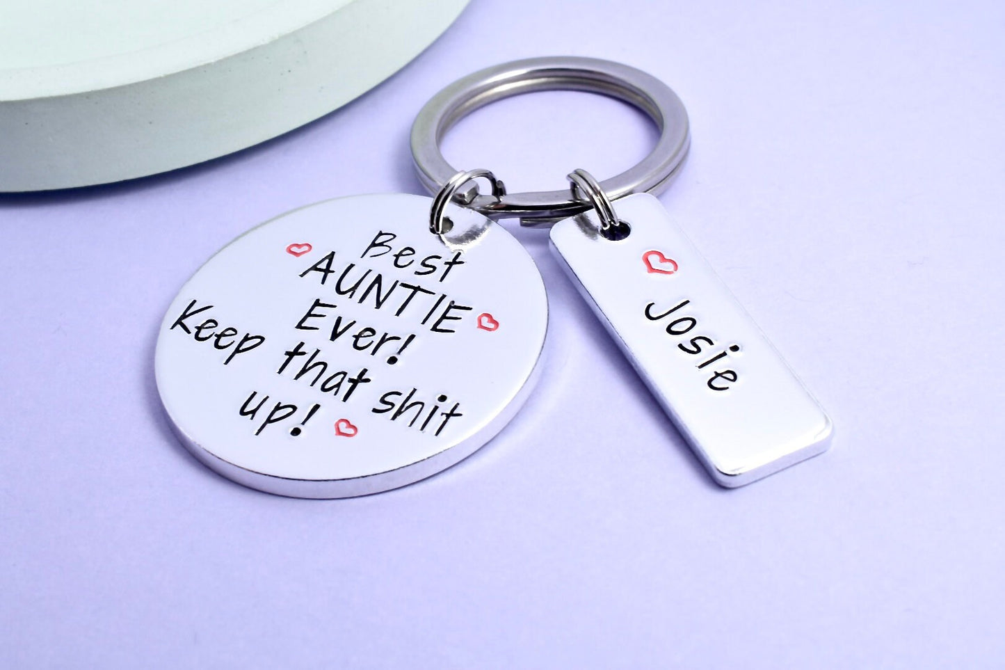 Best Auntie Ever! Keep That Shit Up! Personalised Keyring • Best Uncle Gift • Best Cousin • Sweary Gift • Mother's Day Key Chain