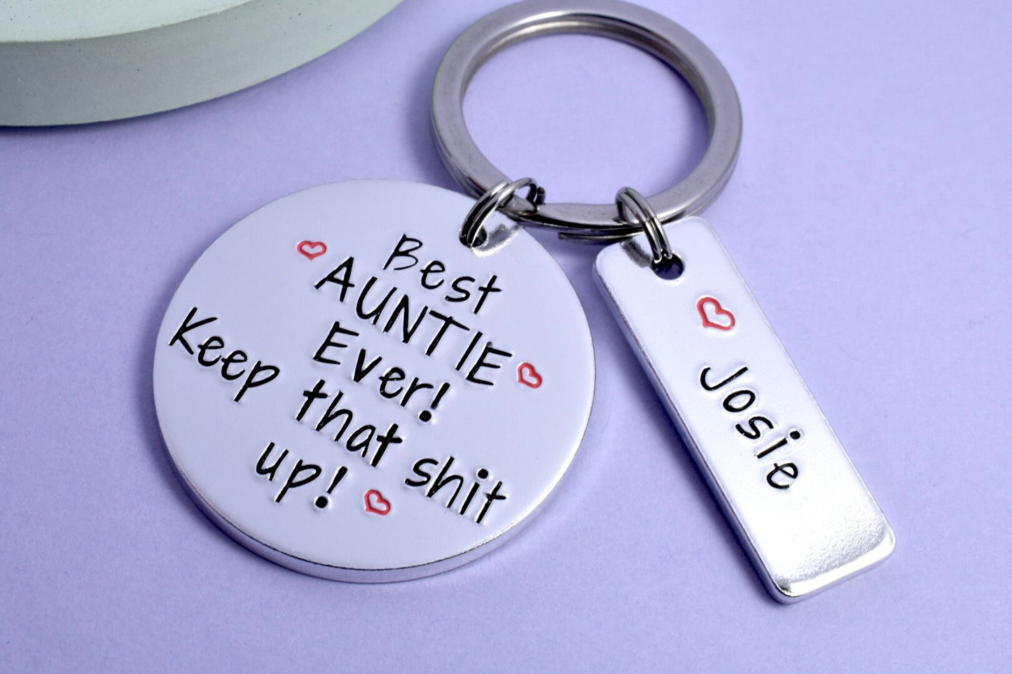 Best Auntie Ever! Keep That Shit Up! Personalised Keyring • Best Uncle Gift • Best Cousin • Sweary Gift • Mother's Day Key Chain