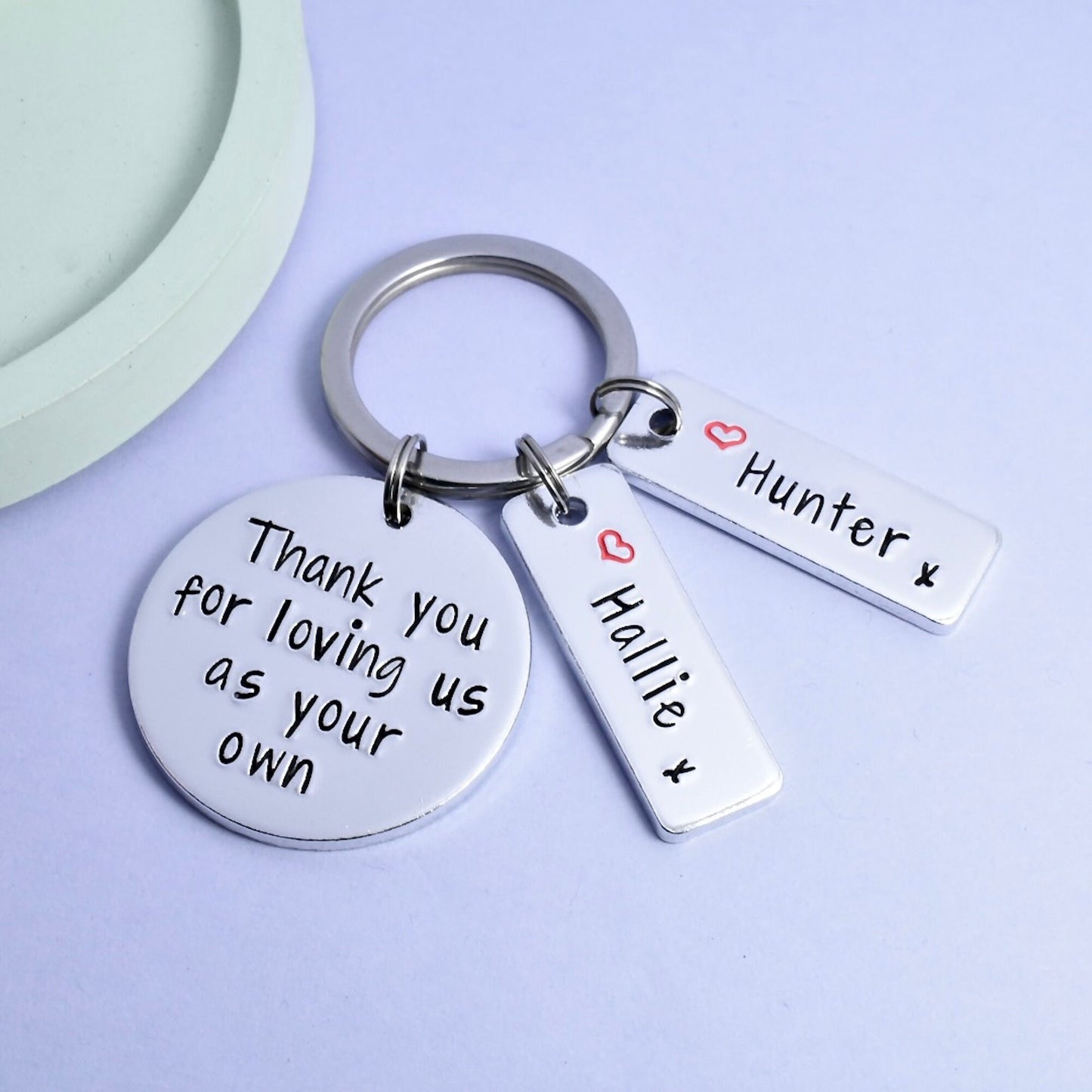 Thank You For Loving Me As Your Own Keyring • Gift For Step Parent • Present For Adoptive Parent • Foster Parent • Step-Dad • Step Mum