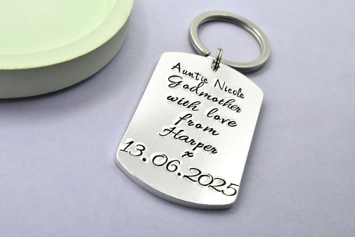 Personalised Godparent Keyring - Godmother, Godfather & Guideparent Gift
