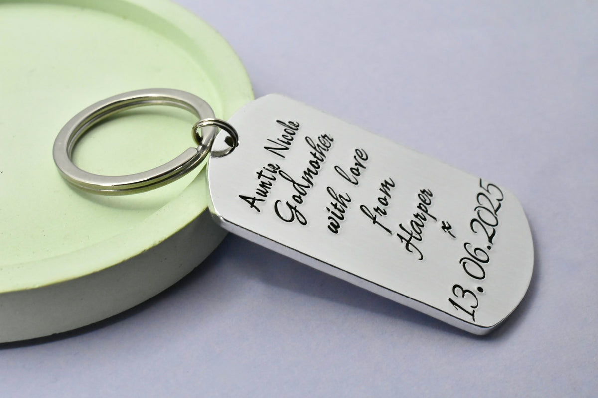 Personalised Godparent Keyring - Godmother, Godfather & Guideparent Gift