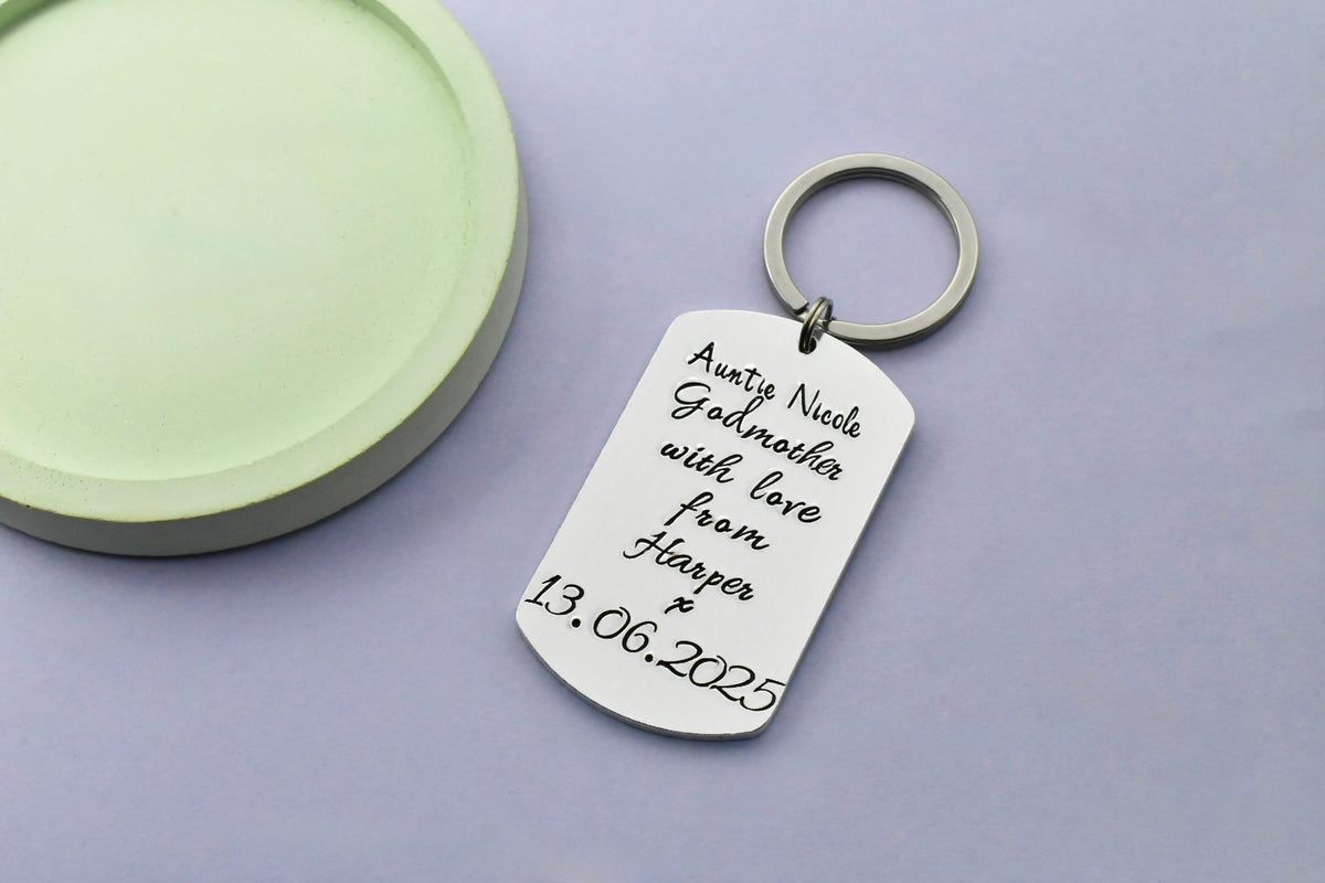 Personalised Godparent Keyring - Godmother, Godfather & Guideparent Gift
