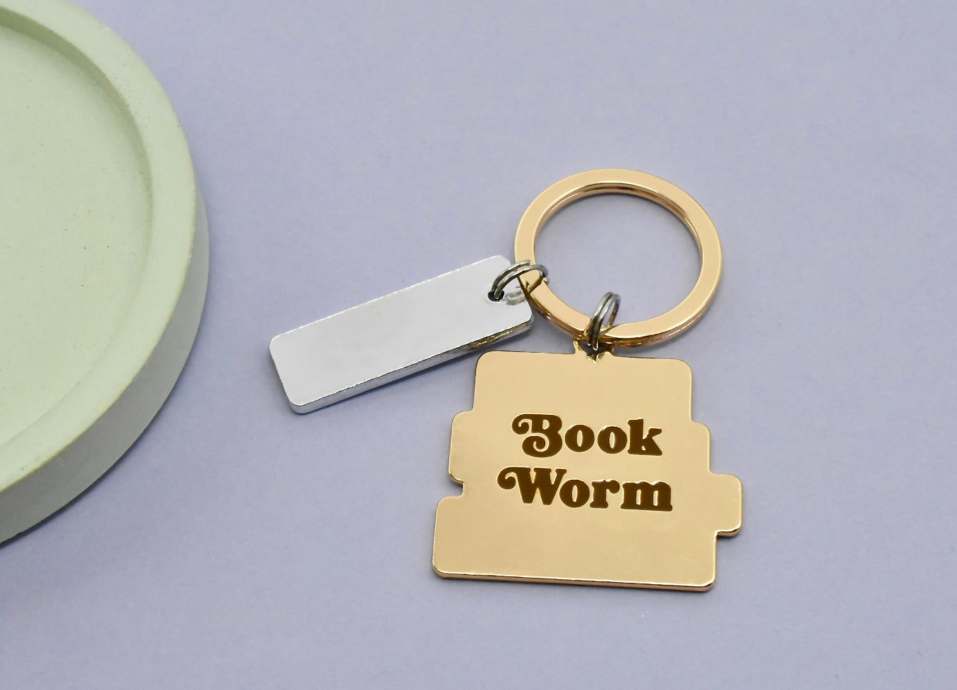 Personalised Bookworm Keyring