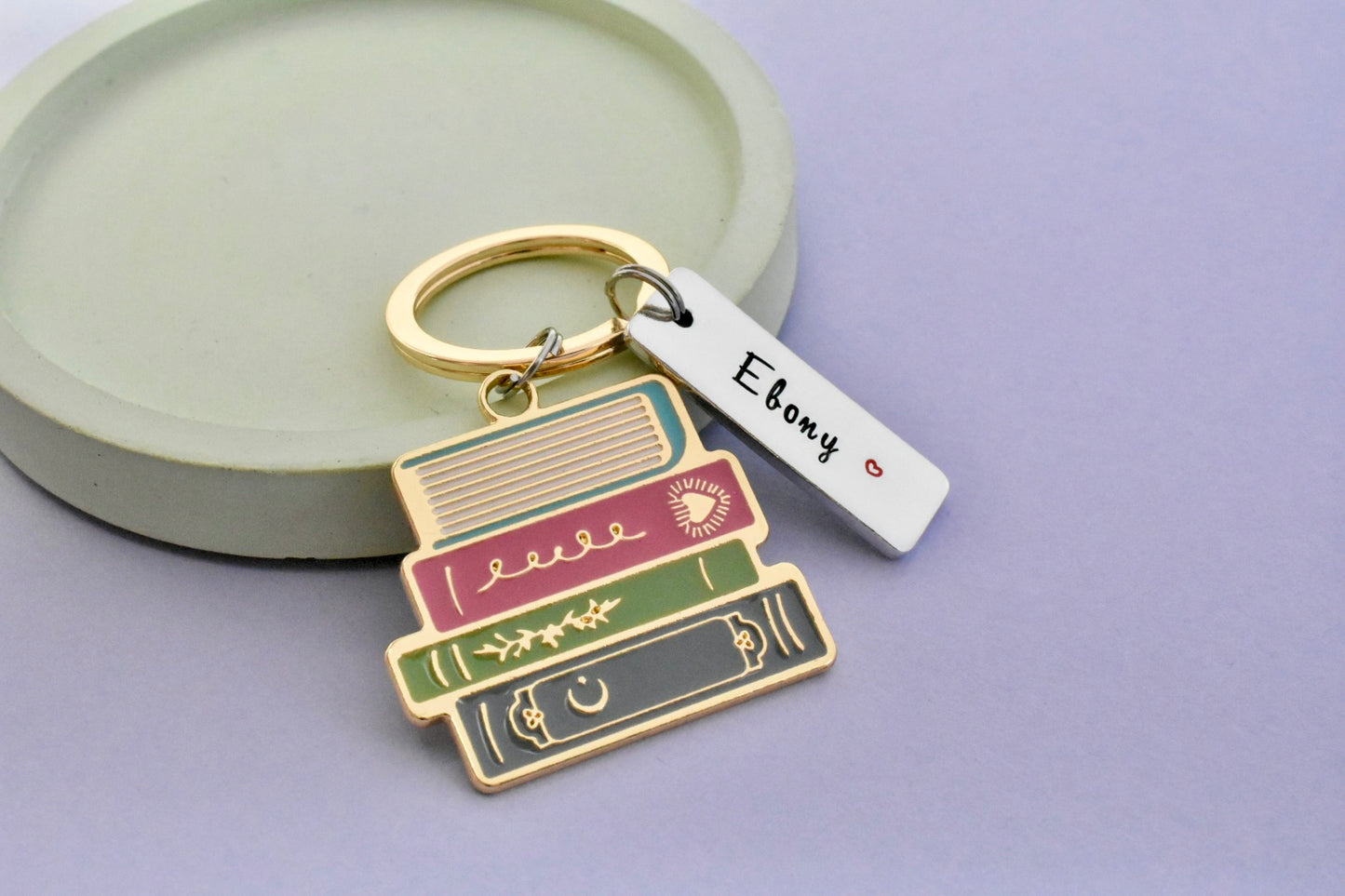 Personalised Bookworm Keyring