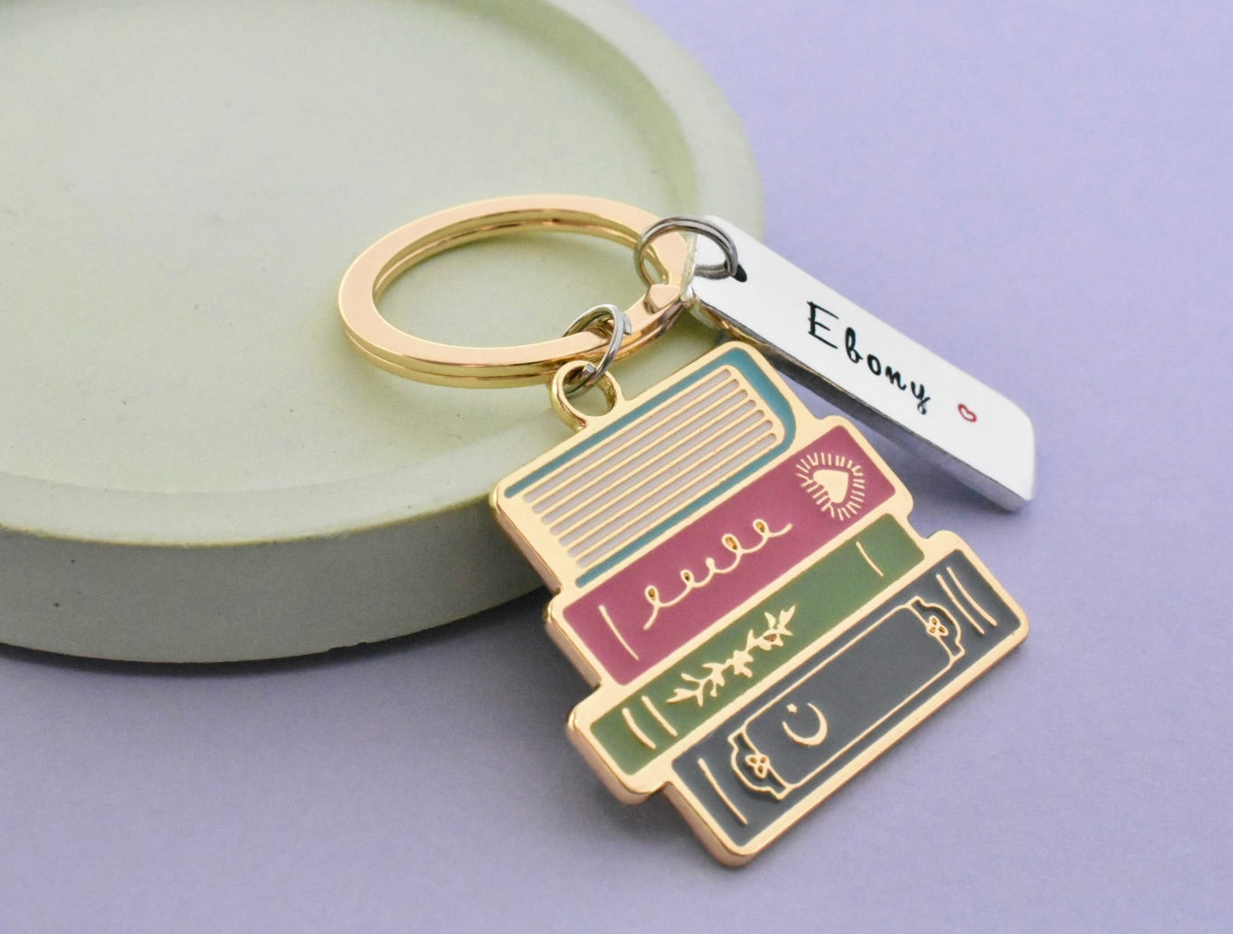 Personalised Bookworm Keyring
