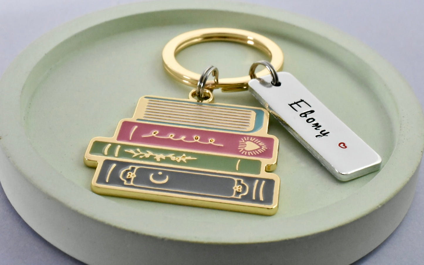Personalised Bookworm Keyring