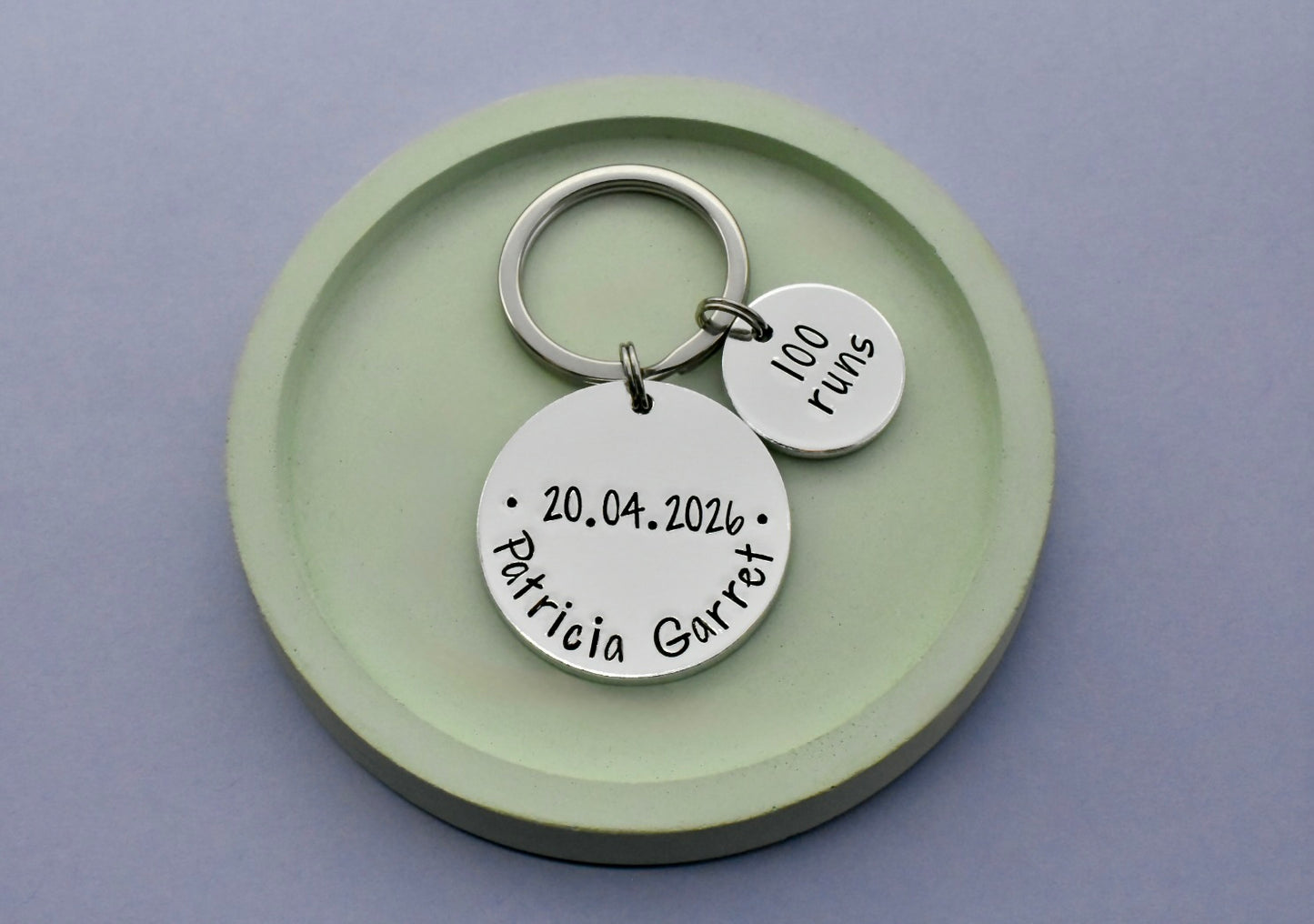 Personalised Running Milestone Keyring