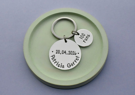 Personalised Running Milestone Keyring