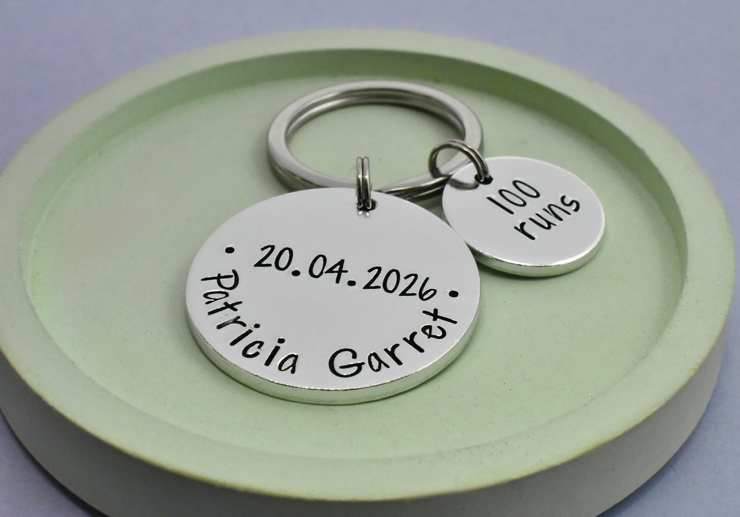 Personalised Running Milestone Keyring