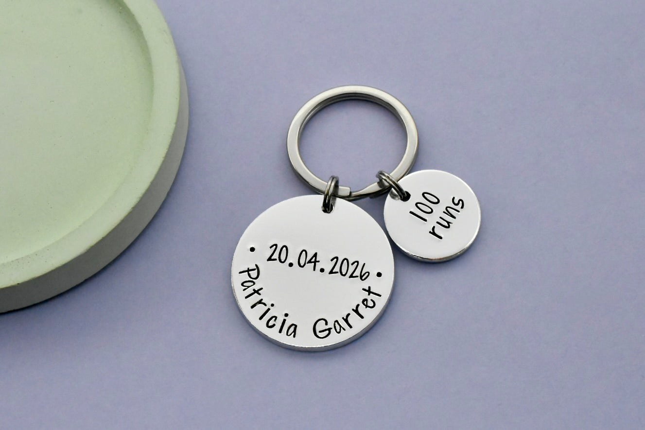 Personalised Running Milestone Keyring