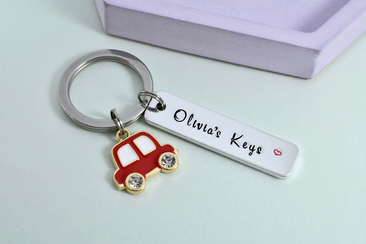 Personalised Car Keyring • Motorist Key Ring • 1st Car Keychain • Just Passed Gift • Driving Lessons Keyring • Driving Gift • New Driver