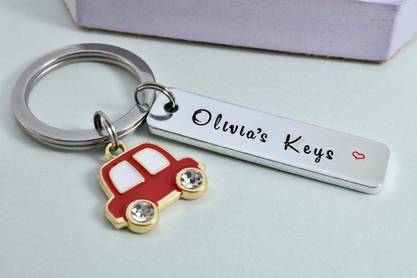 Personalised Car Keyring • Motorist Key Ring • 1st Car Keychain • Just Passed Gift • Driving Lessons Keyring • Driving Gift • New Driver