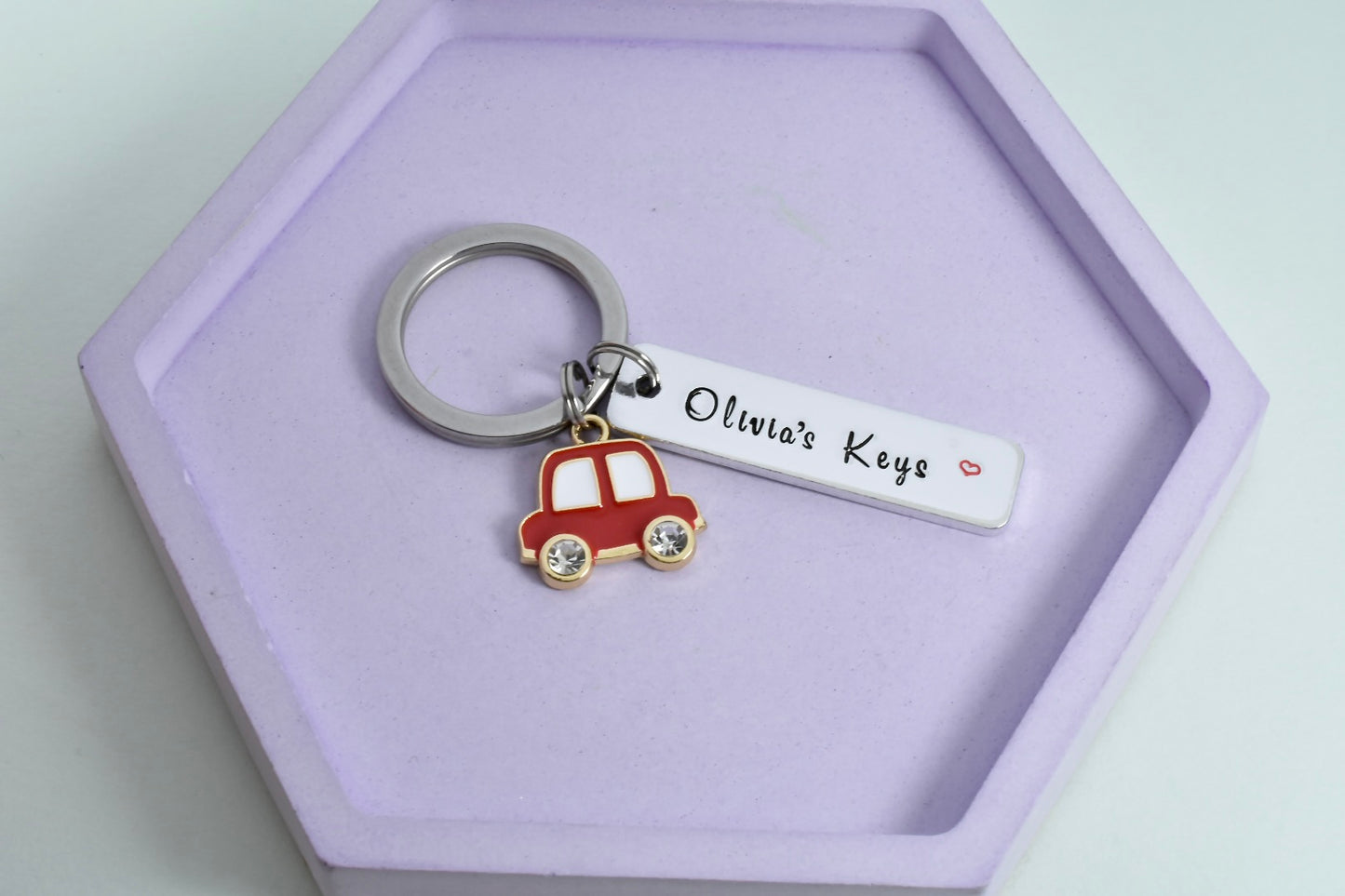 Personalised Car Keyring • Motorist Key Ring • 1st Car Keychain • Just Passed Gift • Driving Lessons Keyring • Driving Gift • New Driver