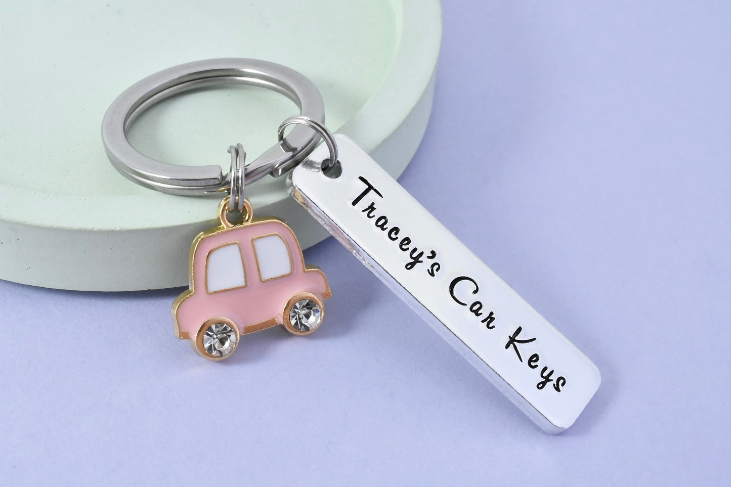 Personalised Car Keyring • Motorist Key Ring • 1st Car Keychain • Just Passed Gift • Driving Lessons Keyring • Driving Gift • New Driver