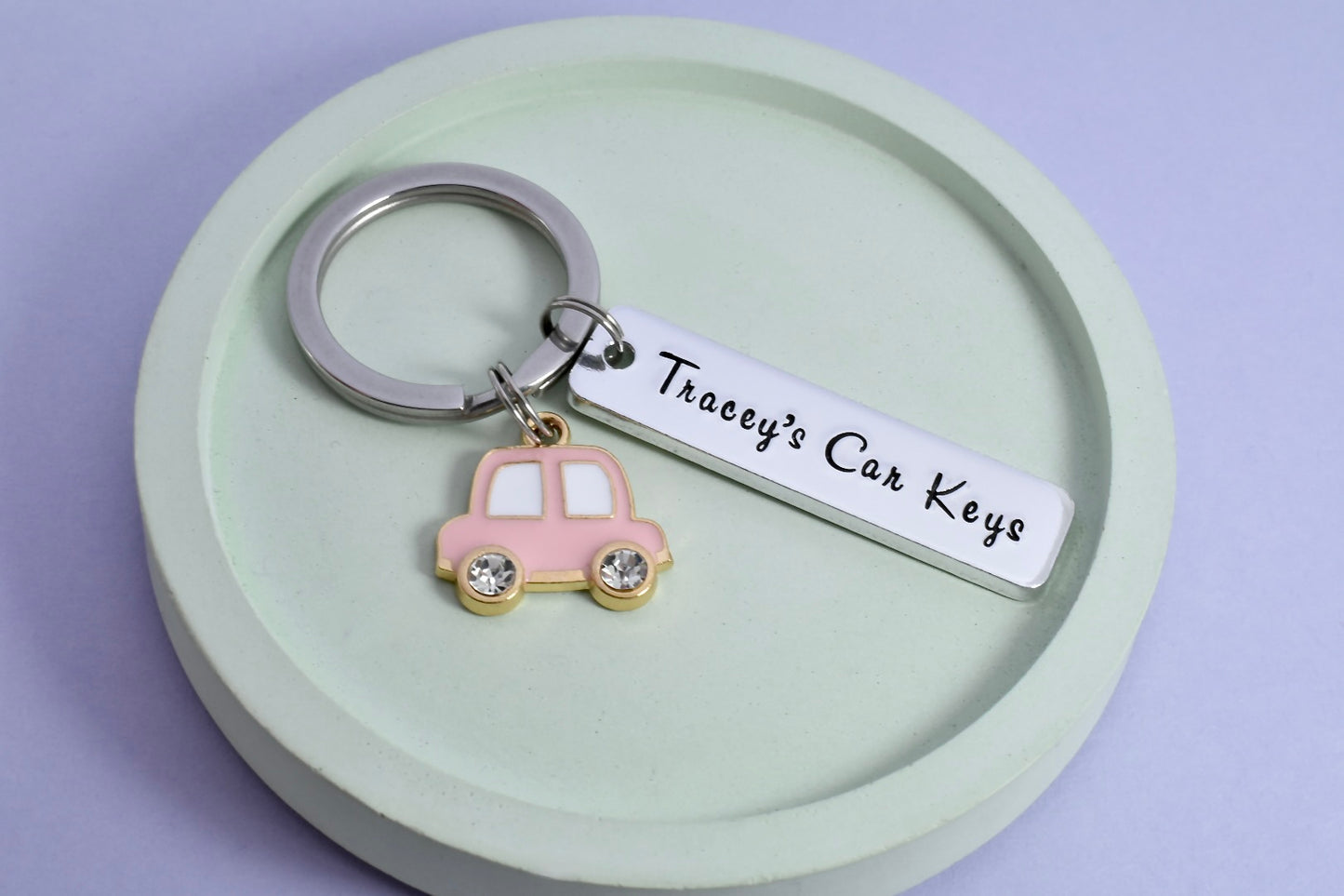 Personalised Car Keyring • Motorist Key Ring • 1st Car Keychain • Just Passed Gift • Driving Lessons Keyring • Driving Gift • New Driver