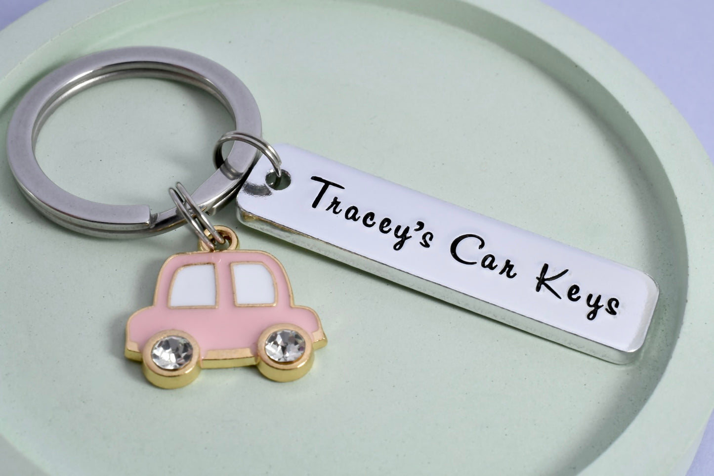 Personalised Car Keyring • Motorist Key Ring • 1st Car Keychain • Just Passed Gift • Driving Lessons Keyring • Driving Gift • New Driver