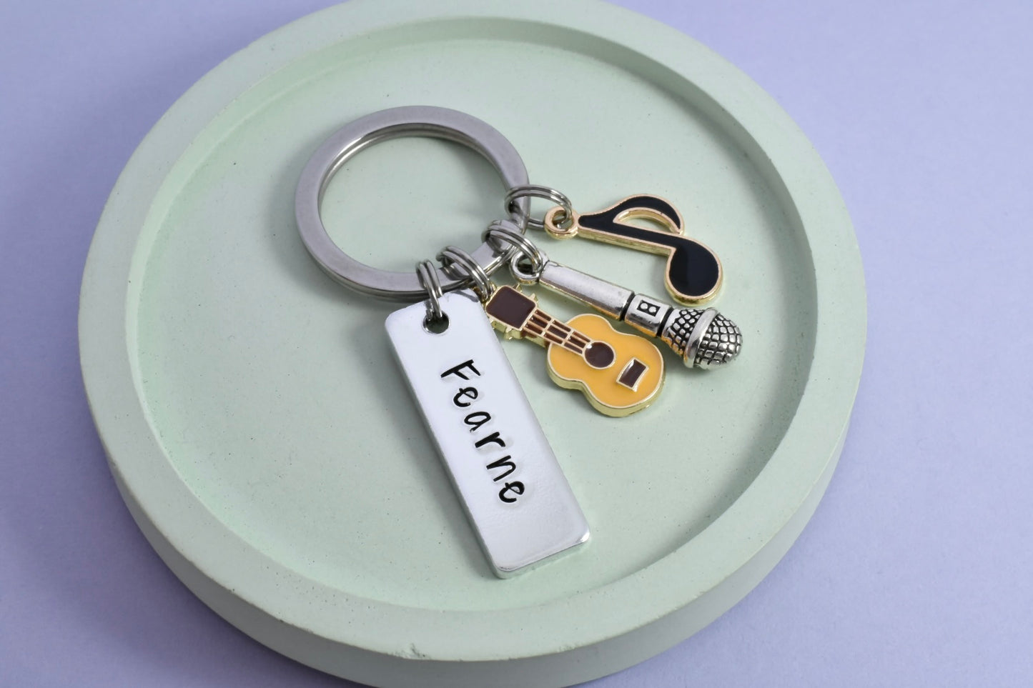 Personalised Musician Keyring • Music Key Ring • Singer Keychain • Guitar Gift • Performer Gift • Music Lover Present
