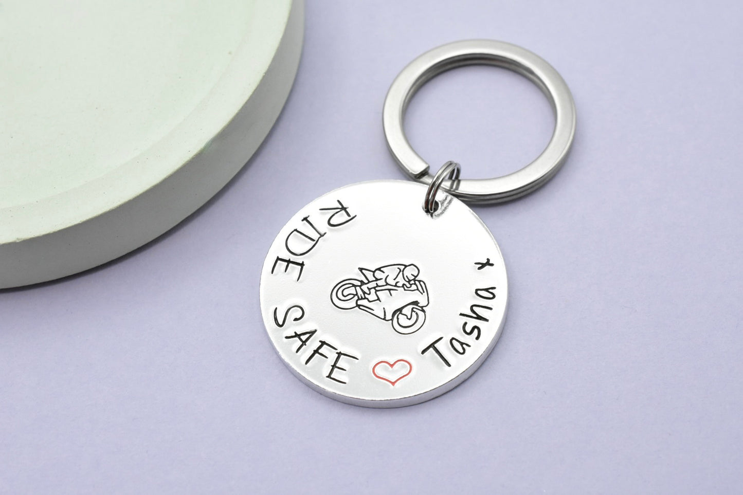 Gift For Motorcyclist • Ride Safe Personalised Keyring • Biker Gift • Motorbike Keys • For Him • Bikie Keys • Motorcycle Present