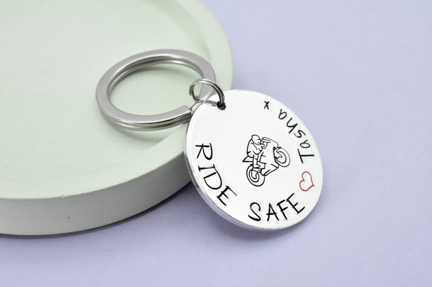 Gift For Motorcyclist • Ride Safe Personalised Keyring • Biker Gift • Motorbike Keys • For Him • Bikie Keys • Motorcycle Present