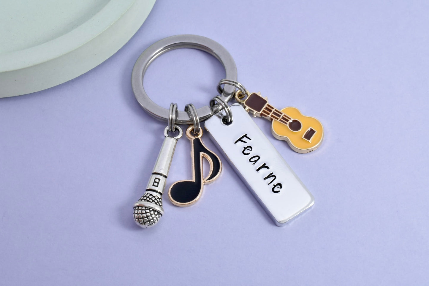 Personalised Musician Keyring • Music Key Ring • Singer Keychain • Guitar Gift • Performer Gift • Music Lover Present