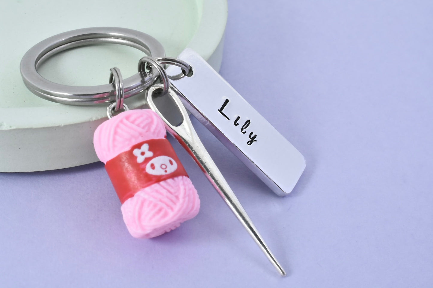 Personalised Knitting Keyring • Crochet Key Ring • Crafter Keychain • Crochter Gift • Knitter Gift