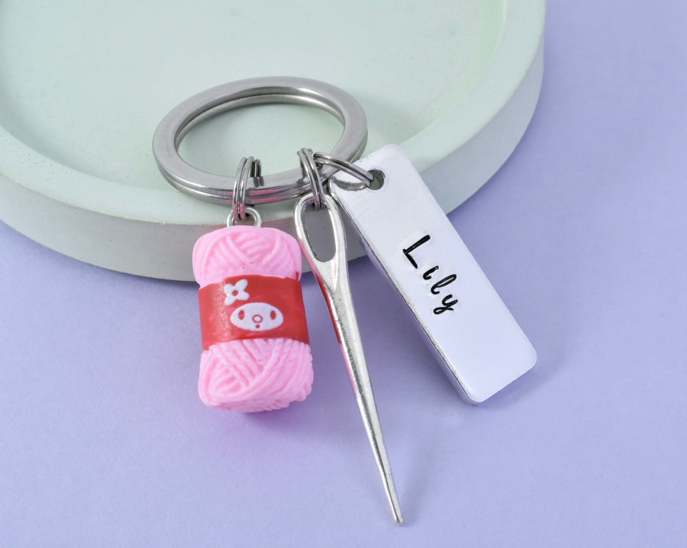Personalised Knitting Keyring • Crochet Key Ring • Crafter Keychain • Crochter Gift • Knitter Gift