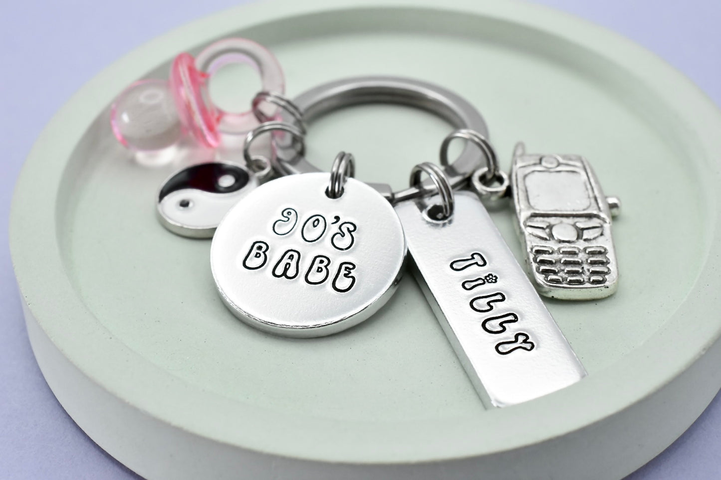 90's Babe Gift • Personalised Born In The 1990's Keyring • 90's Baby Birthday Gift • Retro Birthday Gift • Someone Who Was Born In The 1990s