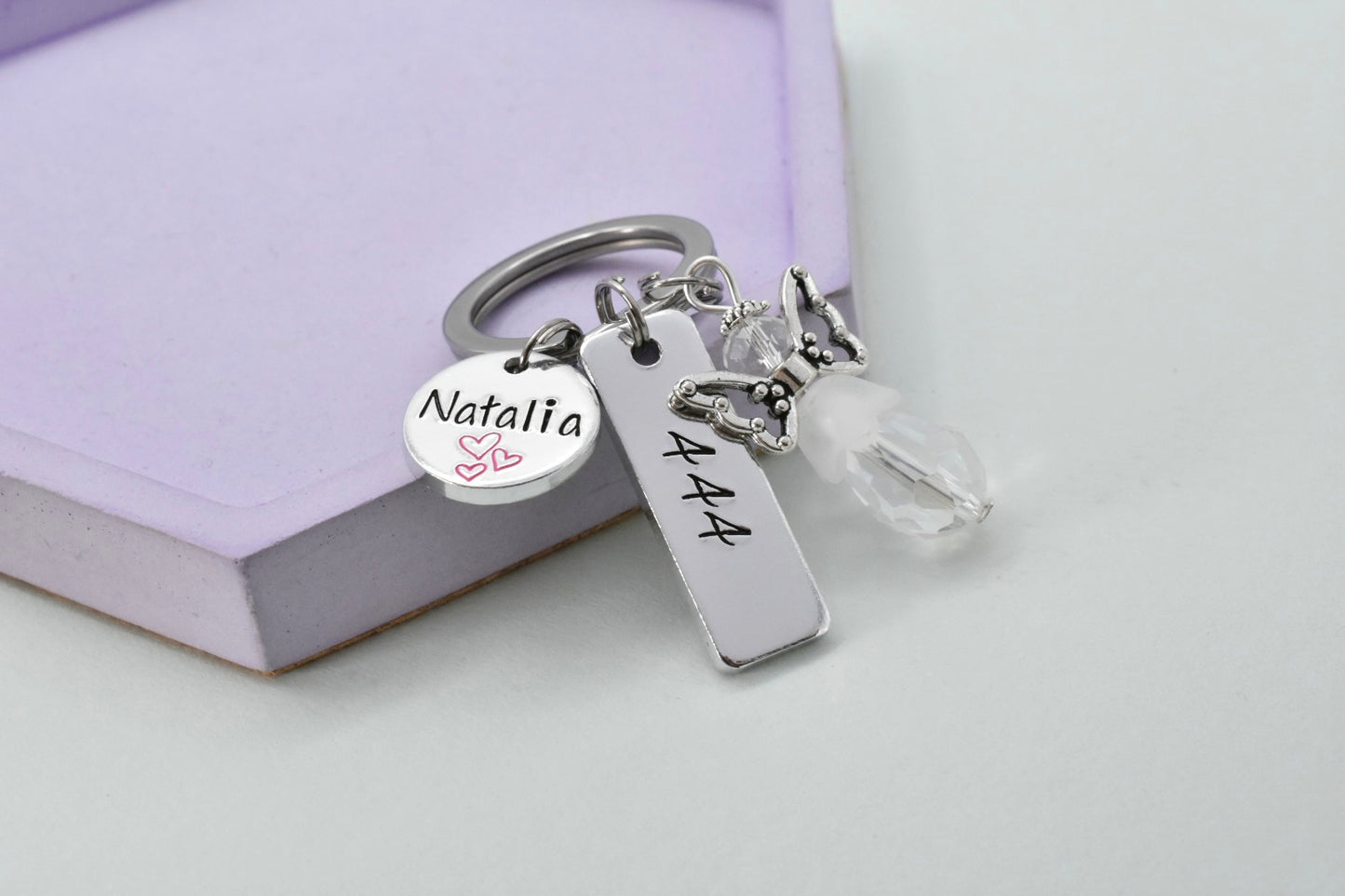 Angel Numbers Keyring • Personalised Spiritual Keychain • Numerology Keyring • Lucky Number Gift • Cosmic Keyring